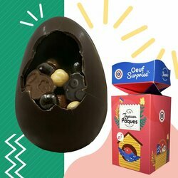 Maxi Oeuf garni de Pques Chocolat Noir