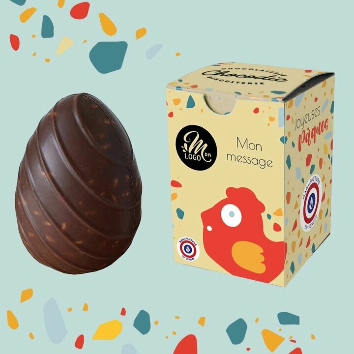 Oeuf inclusion lait personnalis� avec votre logo et votre texte