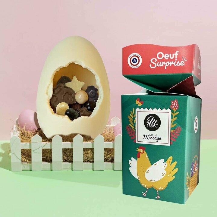 Maxi oeuf noir garnis avec coffret personnalis pour les entreprises