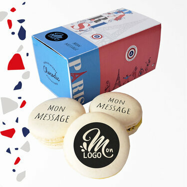 Coffret 4 macarons personnalisés PARIS SPORTS entreprise