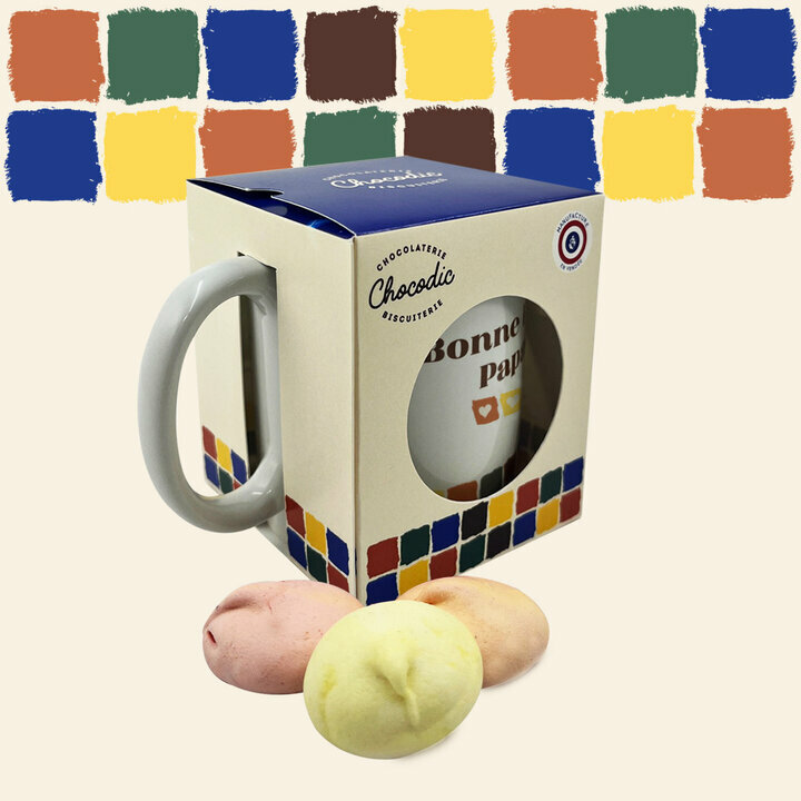 Coffret Mug pour la fte des pres compos de guimauves 