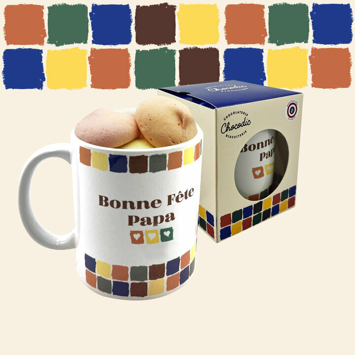 Mug peronnalis pour la Fte des pres compos d'un sachet de guimauves