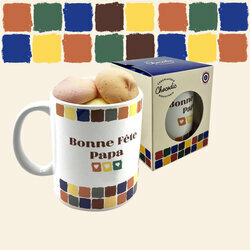 Mug peronnalis pour la Fte des pres compos d'un sachet de guimauves