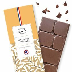Tablette de Chocolat Saveur Chocolat Lait Ecorce d'Orange