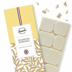 Tablette de Chocolat Saveur Chocolat Blanc Ecorce d'Orange