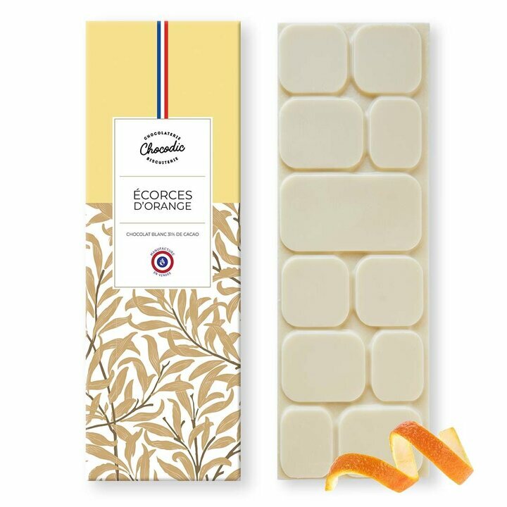 Tablette de Chocolat Blanc Ecorce d'Orange