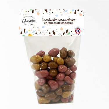 Sachet de Cacahuètes Caramélisées enrobées de Chocolat