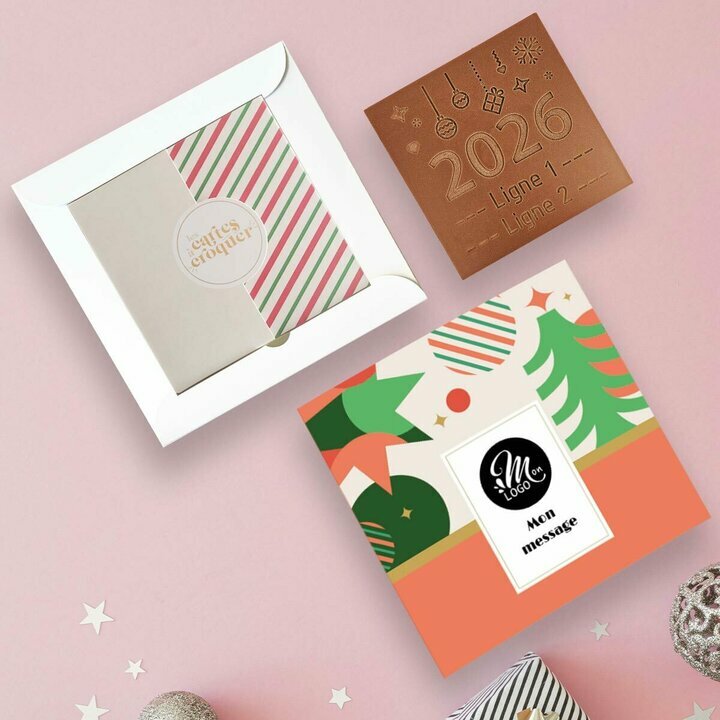 Carte  Croquer Modle 2026 - Collection Nol Entreprise thme Nol Gomtrique