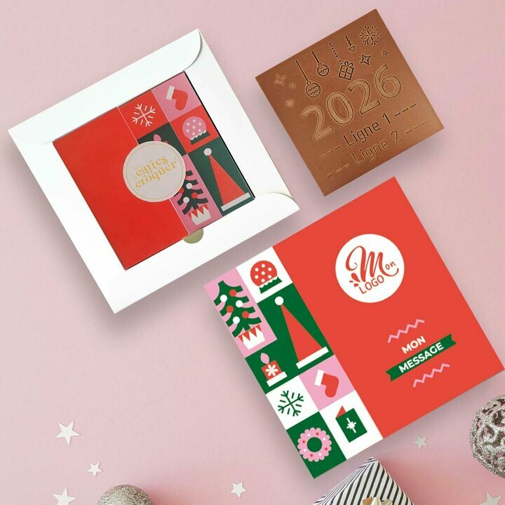 Carte  Croquer Modle 2026 - Collection Nol Entreprise thme Pop Rouge