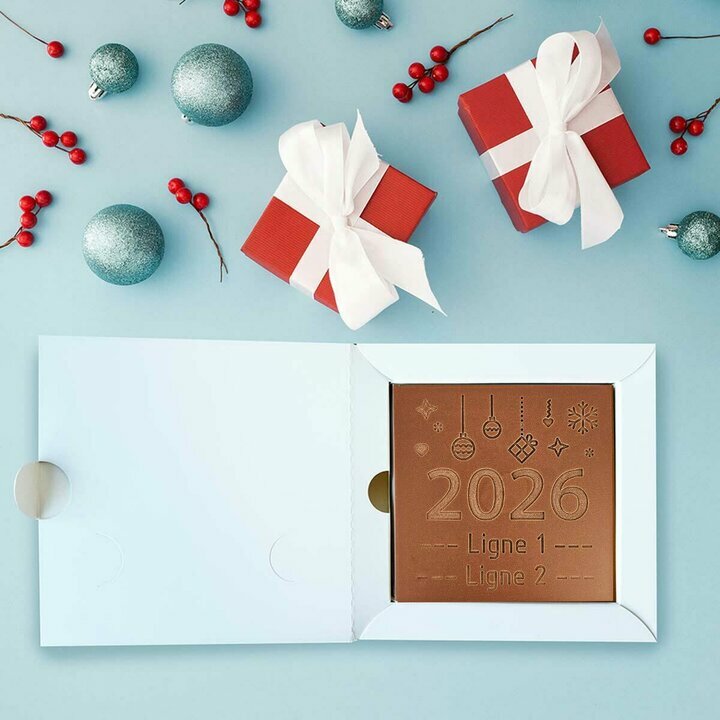 Carte  Croquer "Bonne Anne 2026"  personnalis avec votre message grav