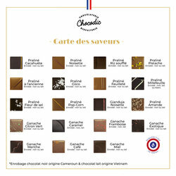 Coffret duo chocolat avec tablette personnalisé - Saint Valentin Carte des saveurs des bonbons de chocolat