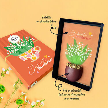 Muguets avec pot en chocolat 3D