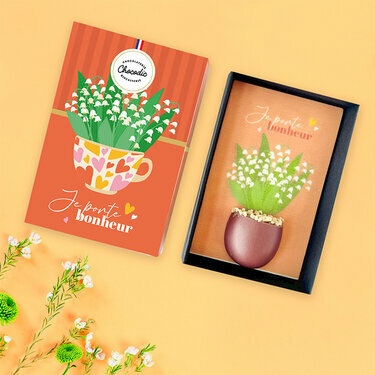 Muguets avec pot en chocolat 3D