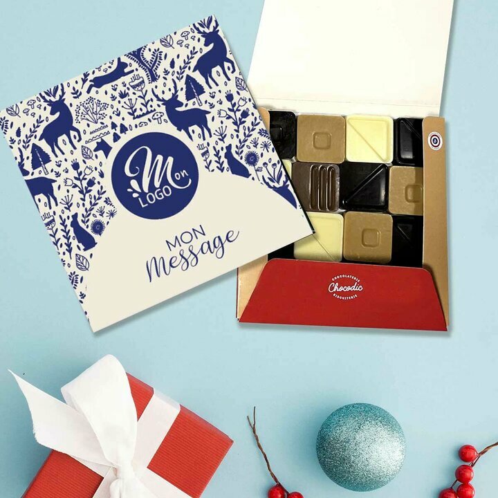 Carr de 16 chocolats design Nature