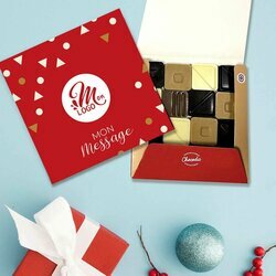 Carr de 16 chocolats design Triangles