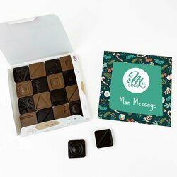 Carr de 16 chocolats design vegetal