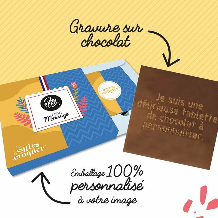 Carte à Croquer Message - Collection Pâques Entreprise Carte à Croquer Message Choc de Pâques pour les entreprise