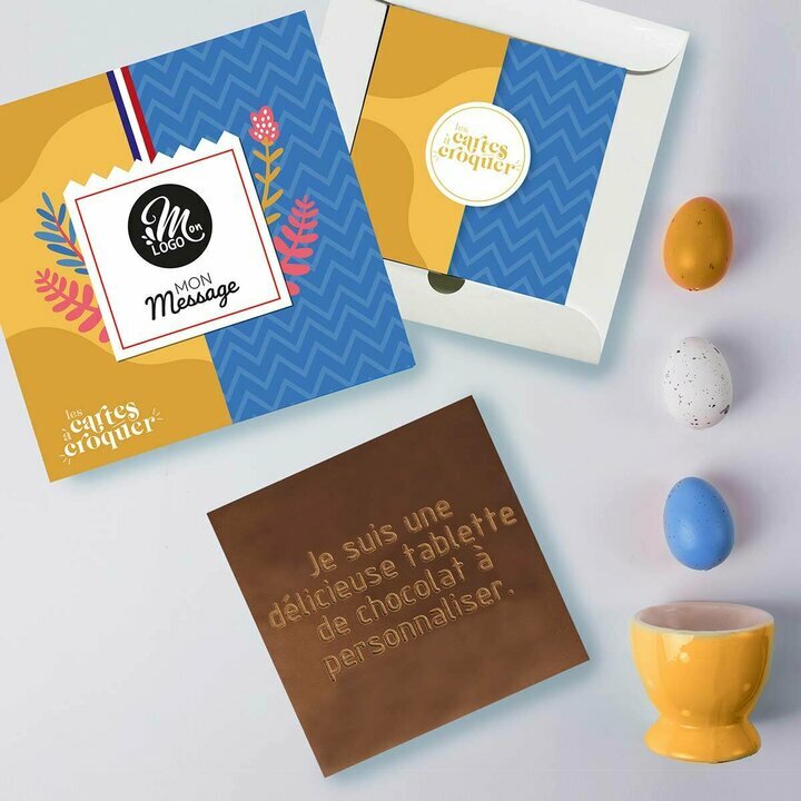 Carte  Croquer Message Choc entreprise thme Pques
