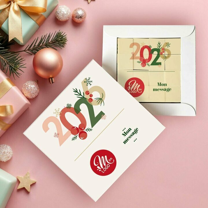 Coffret Chocolats Puzzle - Collection Nol Entreprise thme Typo Festive