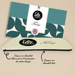 Vue de la tranche de la tablette de chocolat personnalise pour les entreprises