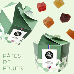 Coffret Assortiment de Ptes de fruits personnalis avec un logo et un message d'Entreprise