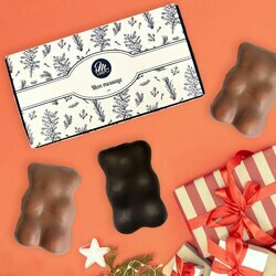 Coffret 3 Oursons XL - Collection Nol Entreprise thme Feuillage Bleu