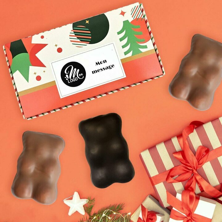 Coffret 3 Oursons XL - Collection Nol Entreprise thme Nol Gomtrique