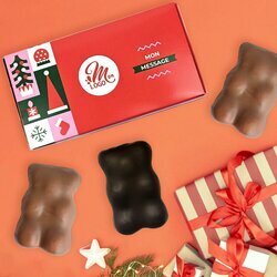 Coffret 3 Oursons XL - Collection Nol Entreprise thme Pop Rouge