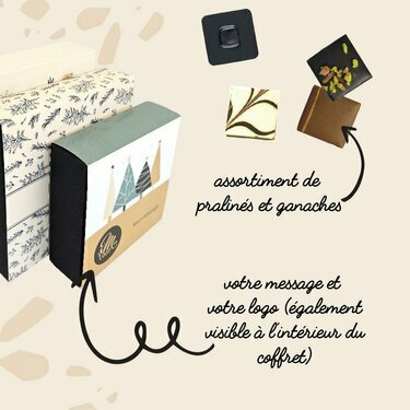 Coffret luxe 16 chocolats fins - Collection Noël Entreprise