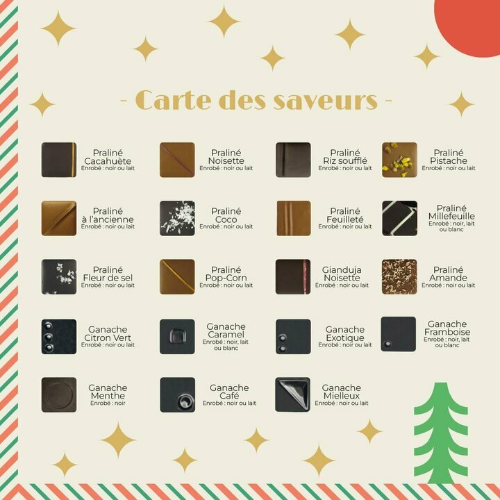 Carte des Saveurs - Coffret luxe 16 chocolats fins - Collection Nol Entreprise