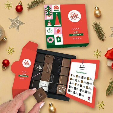 Coffret luxe 16 chocolats fins - Collection Noël Entreprise