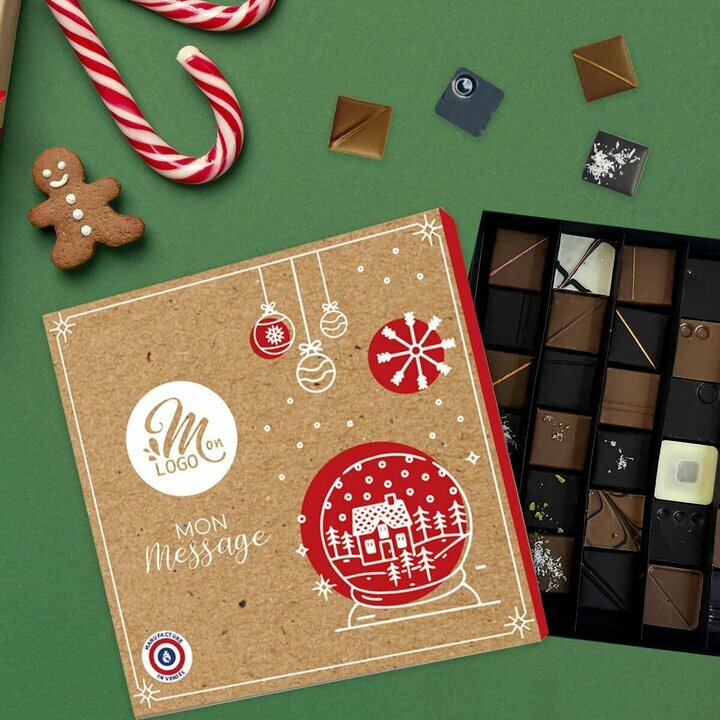 Coffret luxe de 36 chocolats thme Pain d'pice