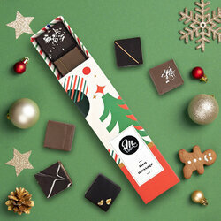 Coffret Choco exprience de 5 chocolats pralins Entreprise thme Nol Gomtrique