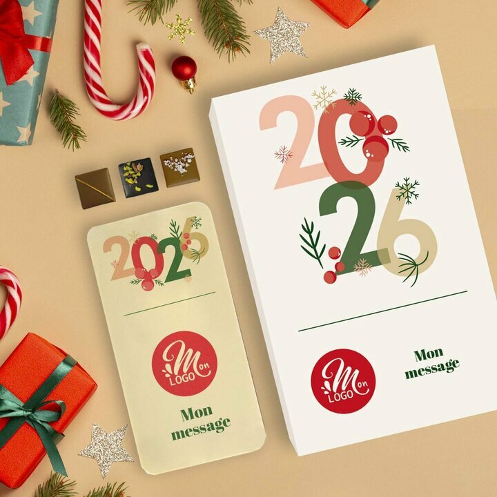 Coffret duo chocolat - Collection Nol Entreprise thme Typo festive