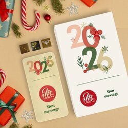 Coffret duo chocolat - Collection Nol Entreprise thme Typo festive