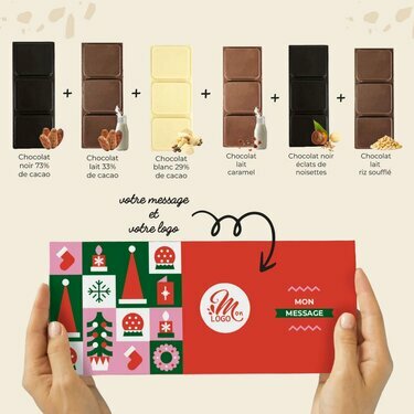 Coffret de Minis-Tablettes de Chocolat - Collection Noël Entreprise