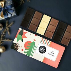 Coffret de Minis-Tablettes de Chocolat - Collection Nol Entreprise thme Nol Gomtrique
