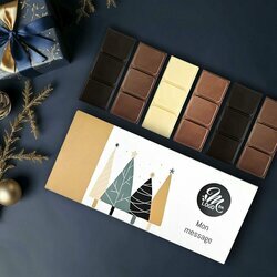 Coffret de Minis-Tablettes de Chocolat - Collection Nol Entreprise thme Fort de Sapins
