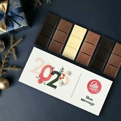Coffret de Minis-Tablettes de Chocolat - Collection Nol Entreprise thme Typo Festive