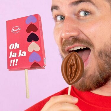Gourmandises Hot - Sucette sexy vulve en chocolat