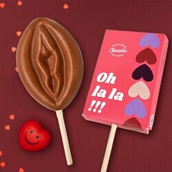 Gourmandises Hot - Sucette sexy vulve en chocolat