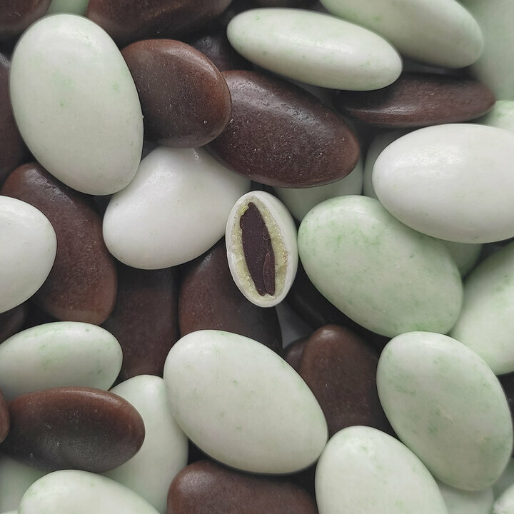 Drages Duba Style mlange couleur vert mouchet et chocolat