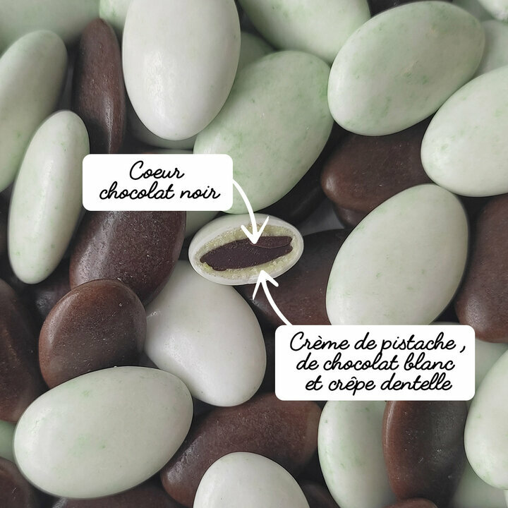 Composition de la drage Duba Style couleur mlange vert mouchet et chocolat
