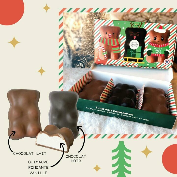 Compostion du coffret 3 Oursons XL de Nol