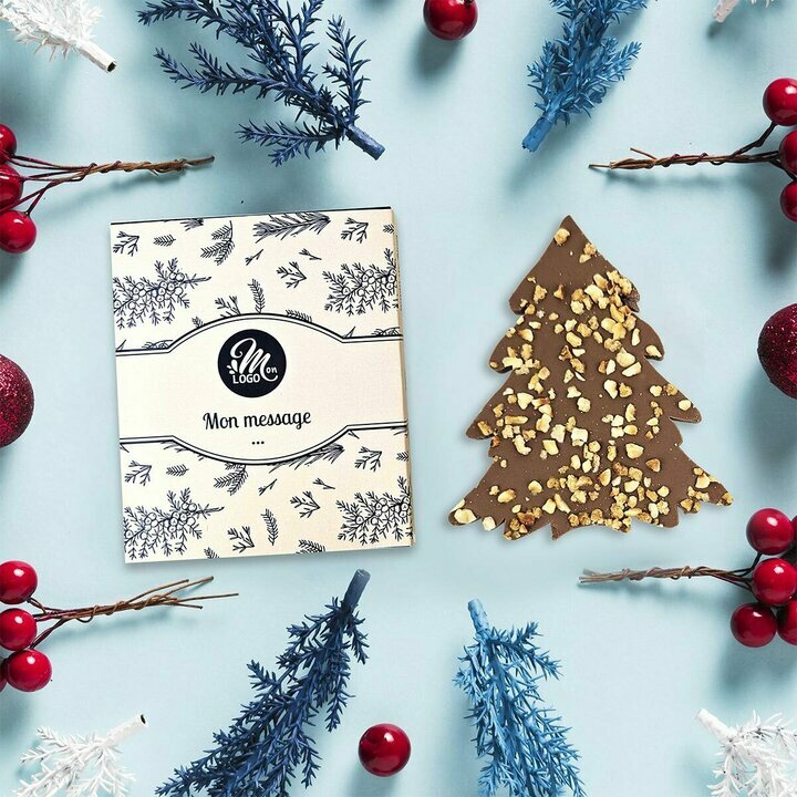 Maxi Sapin clats de noisettes - Collection Nol Entreprise thme feuillage Bleu