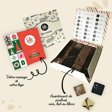 Coffret Premium 16 chocolats fins - Collection Noël Entreprise