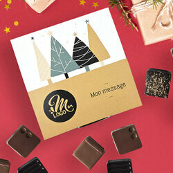Coffret Premium 16 chocolats fins - Collection Nol Entreprise thme fort de sapins