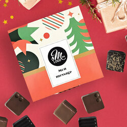 Coffret Premium 16 chocolats fins - Collection Nol Entreprise thme noel gomtrique
