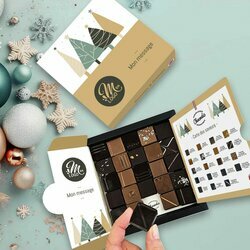 Coffret luxe 25 chocolats fins - Collection Nol Entreprise thme Fort de Sapins