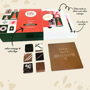 Coffret Duo Carte à Croquer Message - Collection Noël Entreprise